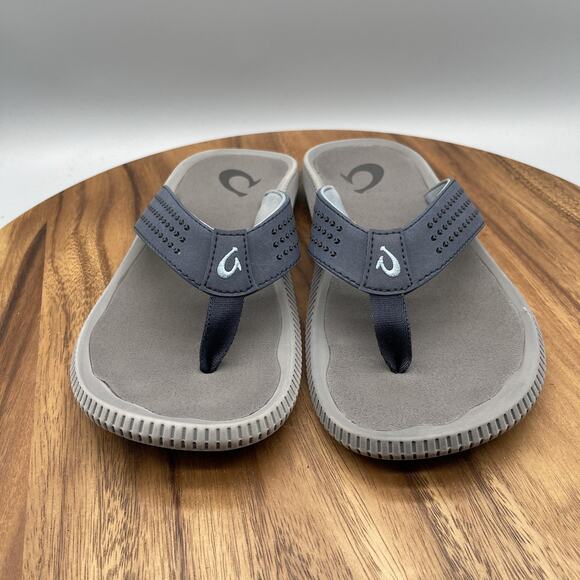 OluKai Ulele Sandals Mens Size 8 Gray Blue Flip Flops Thong Beach Casual Shoes main image 5